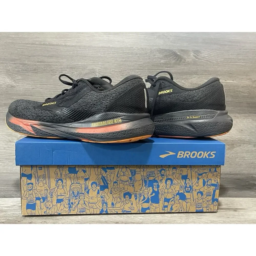 Brooks Adrenaline GTS Mens Running Shoes Black Burnt Sienna Sneaker Size 12 M